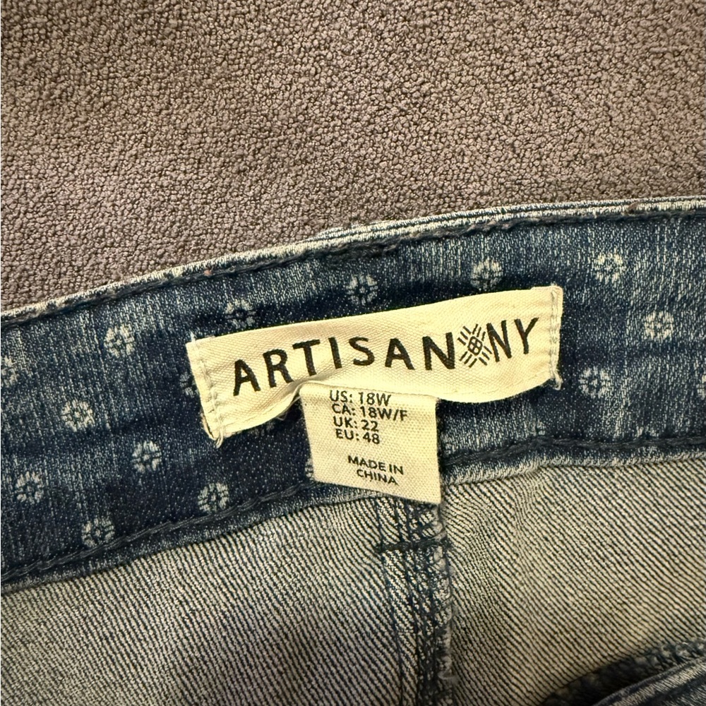 Artisan Ny Blue Patterned Ankle Jeans - Picture 4 of 7